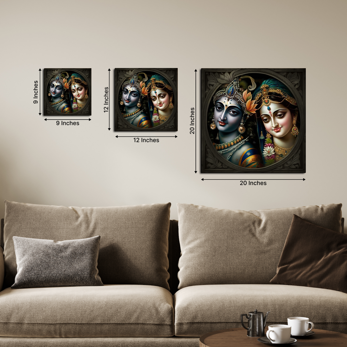 Radha Krishna Wood Print Wall Painting