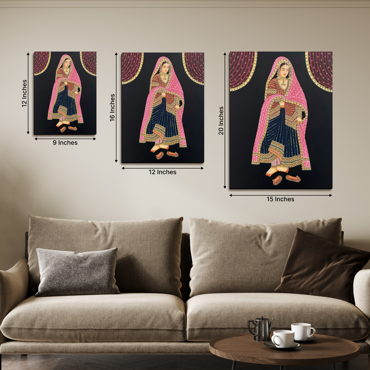 Queen and King Royal Wood Print Wall Art Set of 2