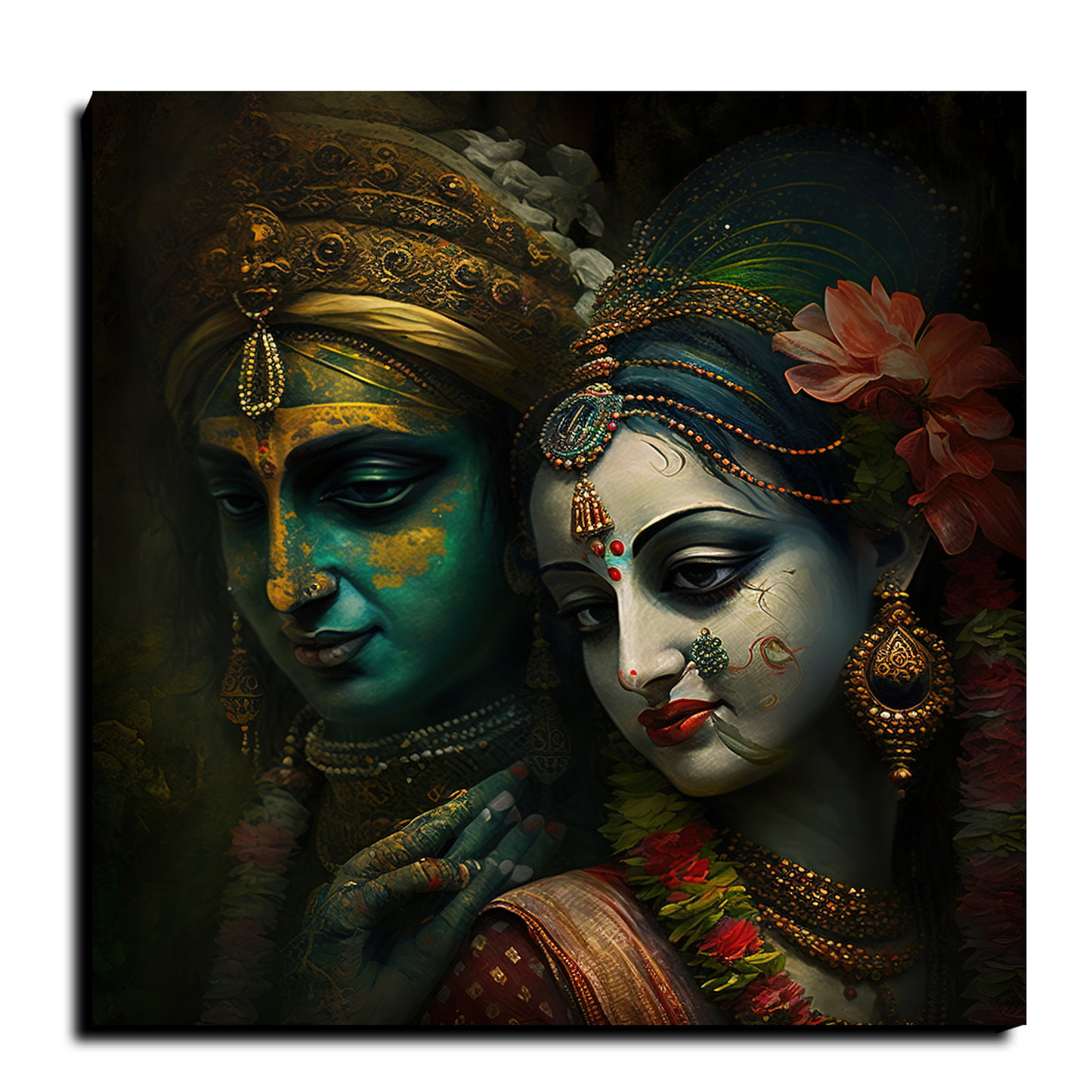 Radha Krishna Wood Print Wall Art