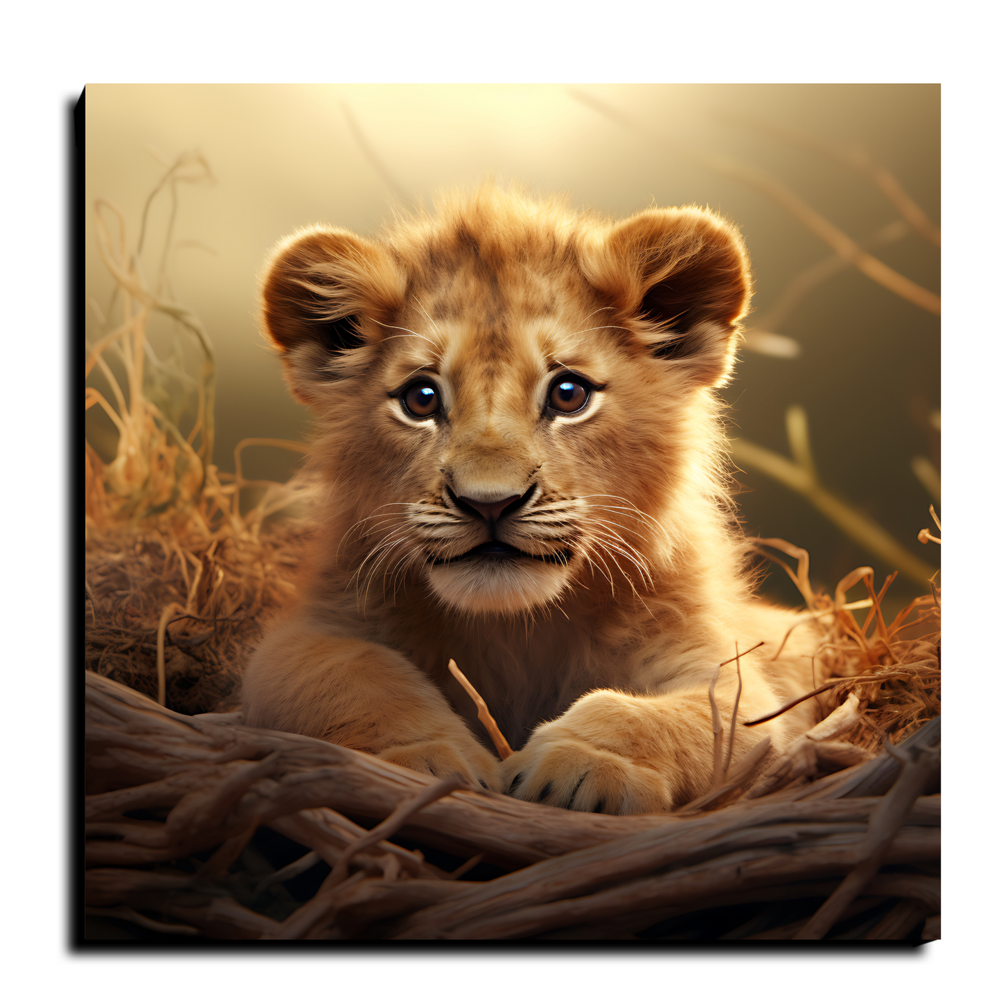 Cute Cub Wood Print Wall Art