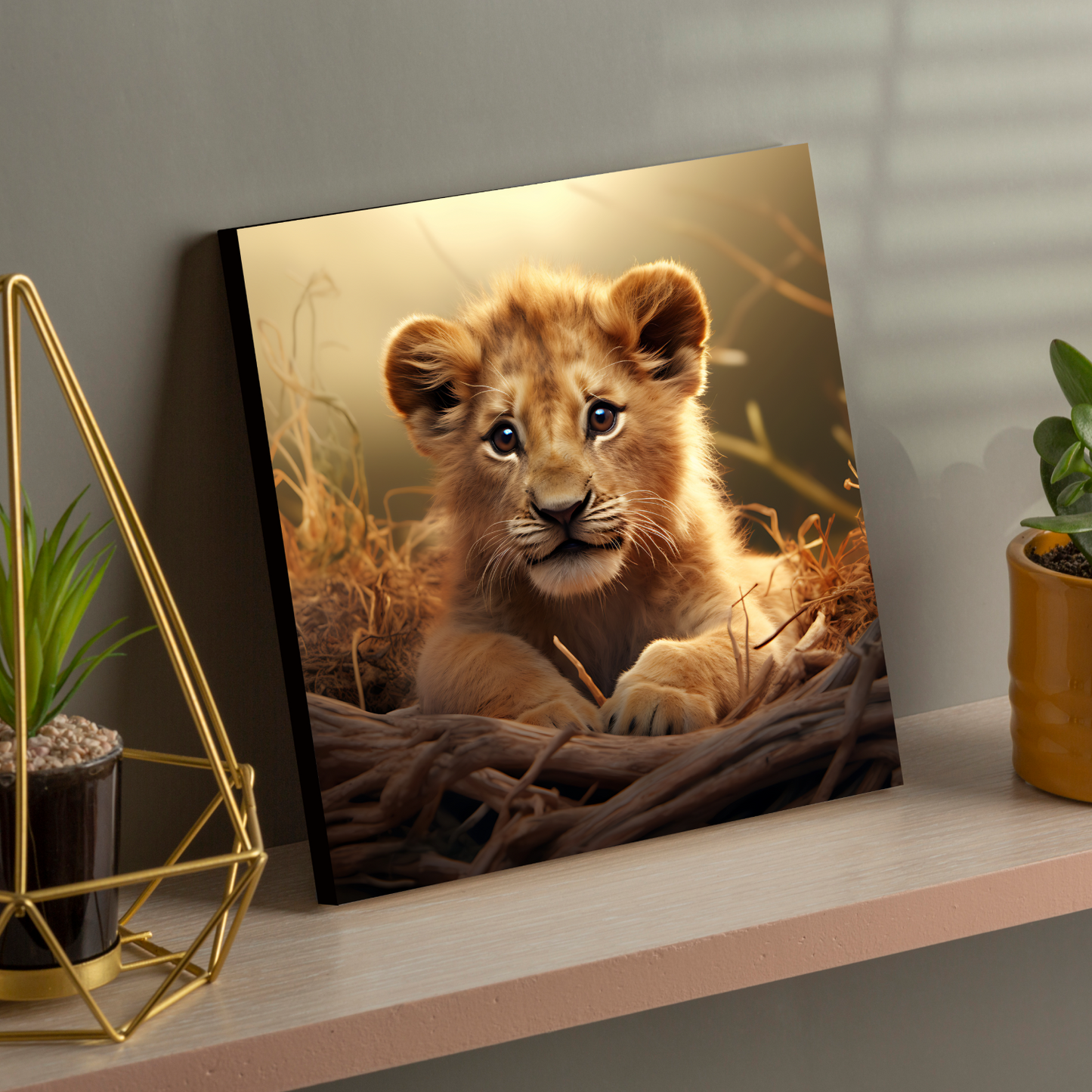 Cute Cub Wood Print Wall Art