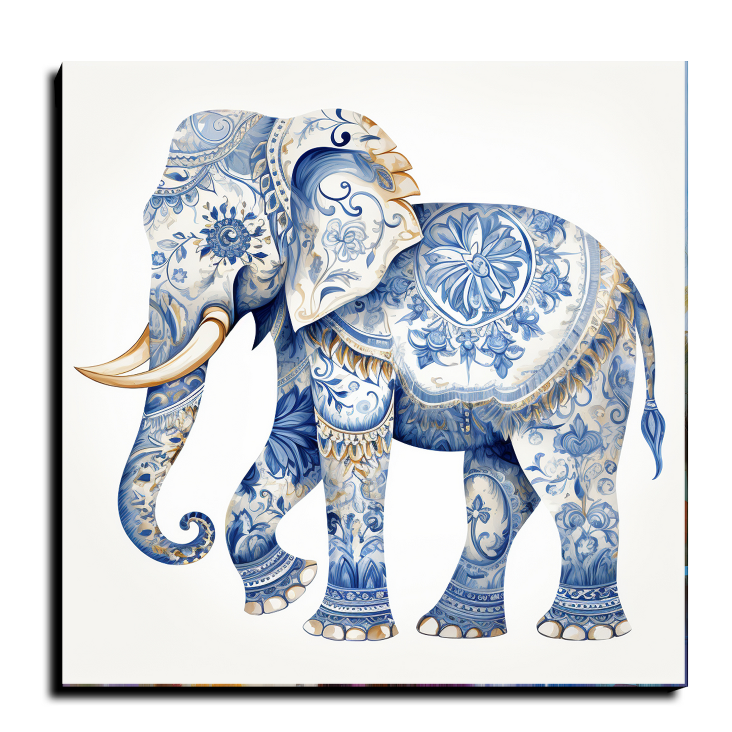 Baby Elephant Wood Print Wall Art For Prosperity and Luck