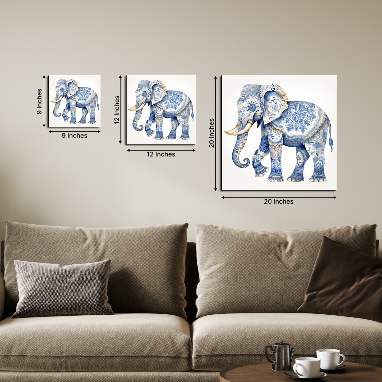 Baby Elephant Wood Print Wall Art For Prosperity and Luck