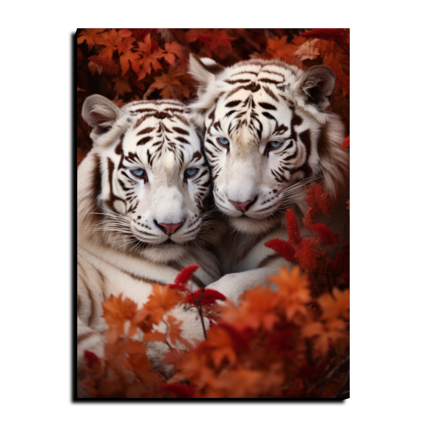 Tiger Couple Wood Print Wall Art