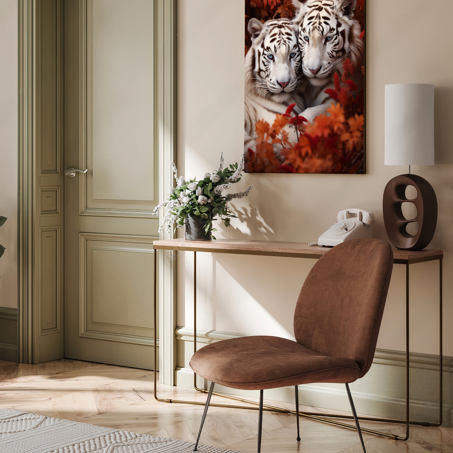 Tiger Couple Wood Print Wall Art