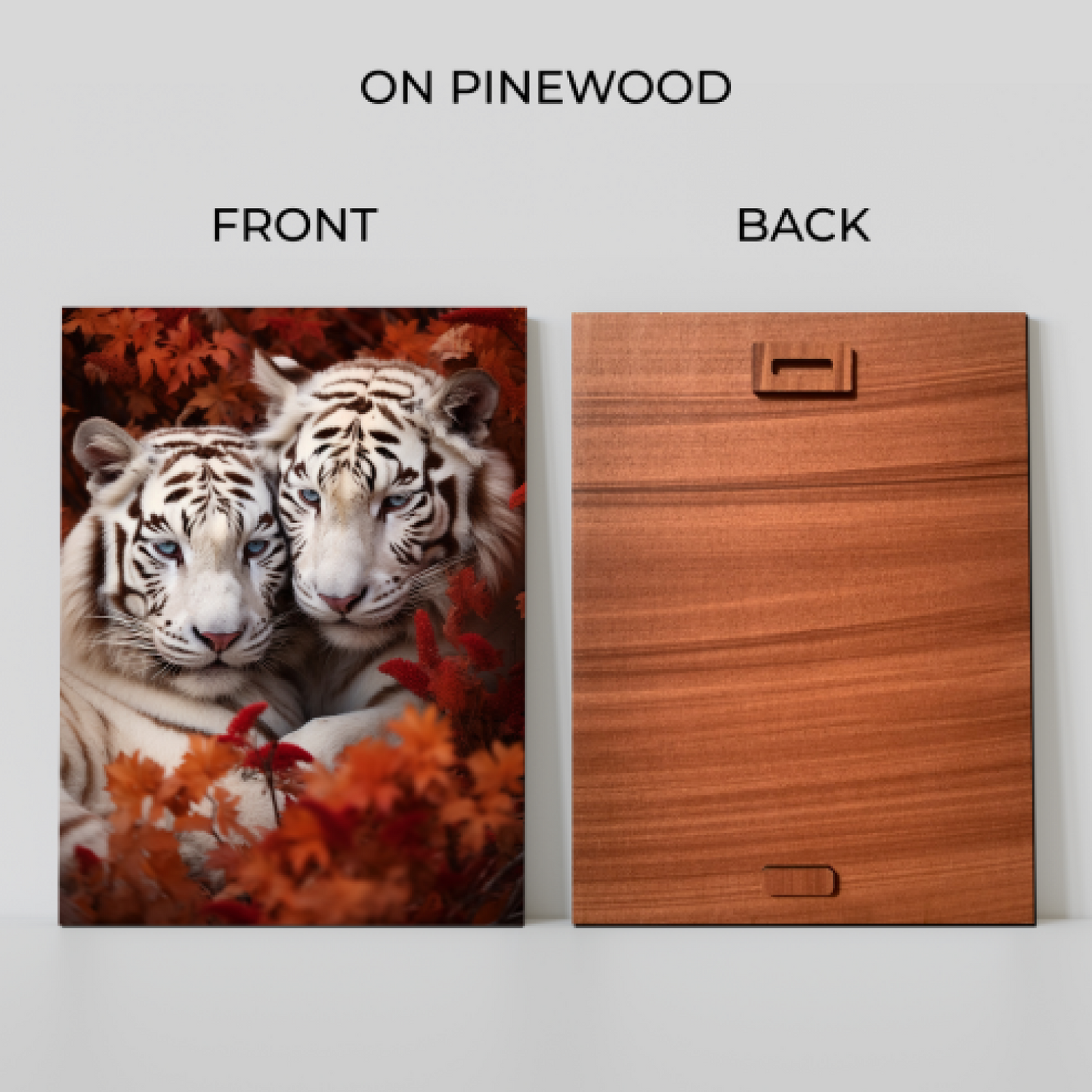 Tiger Couple Wood Print Wall Art