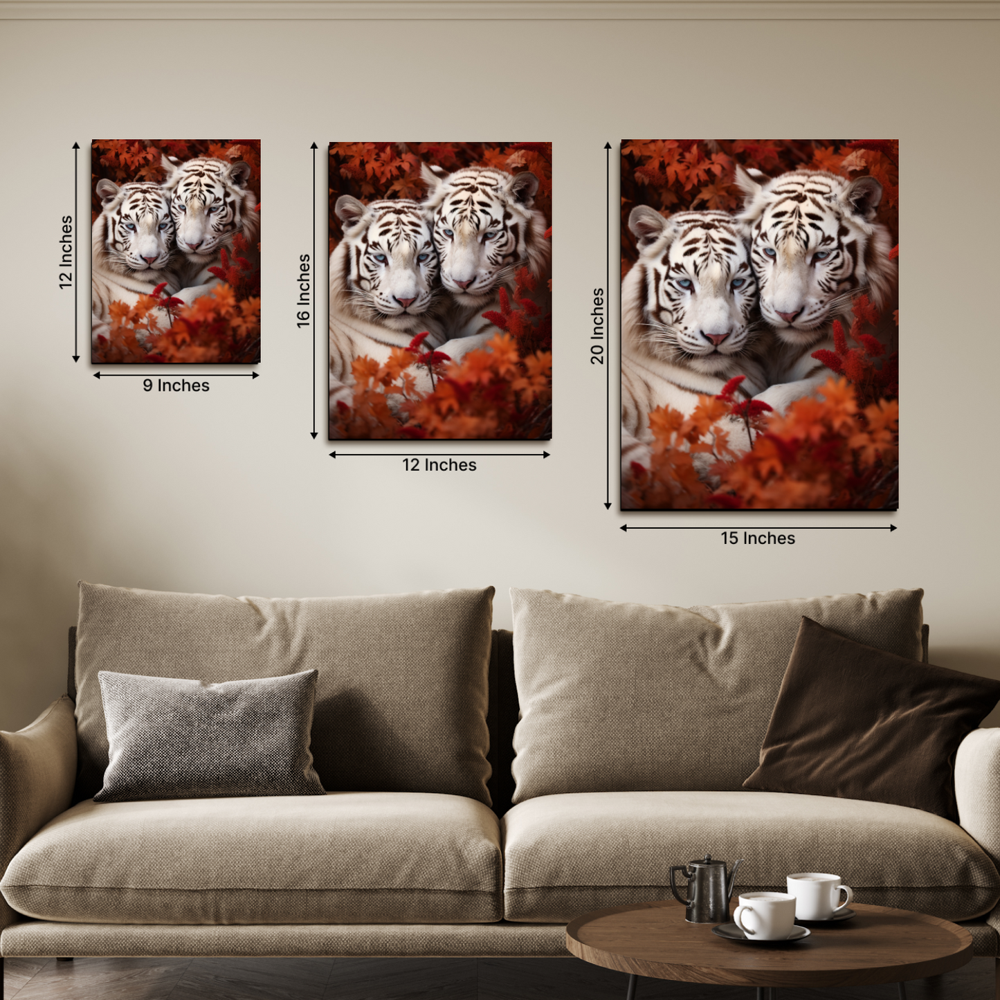 Tiger Couple Wood Print Wall Art