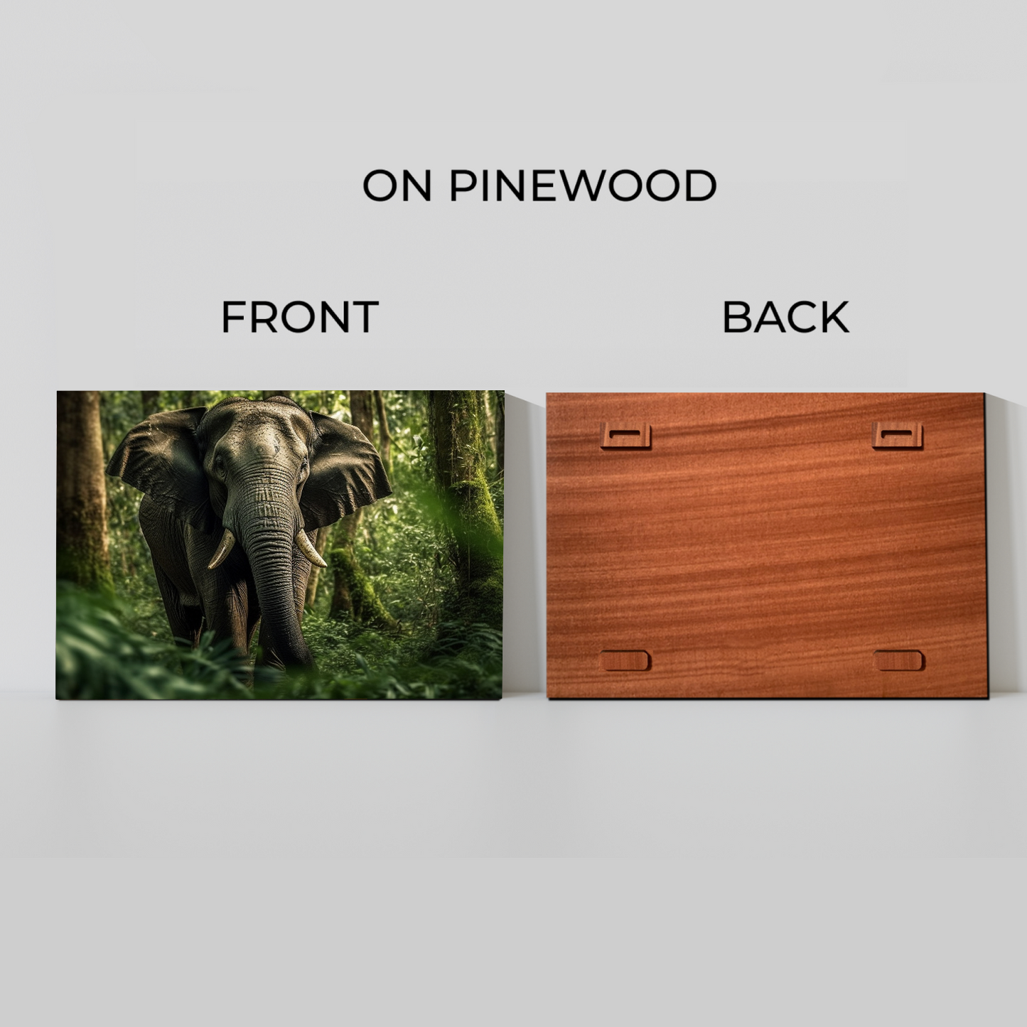 Huge Elephant in Jungle Wood Print Wall Art