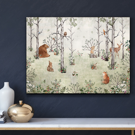 Forest Life Theme Wood Print Wall Art