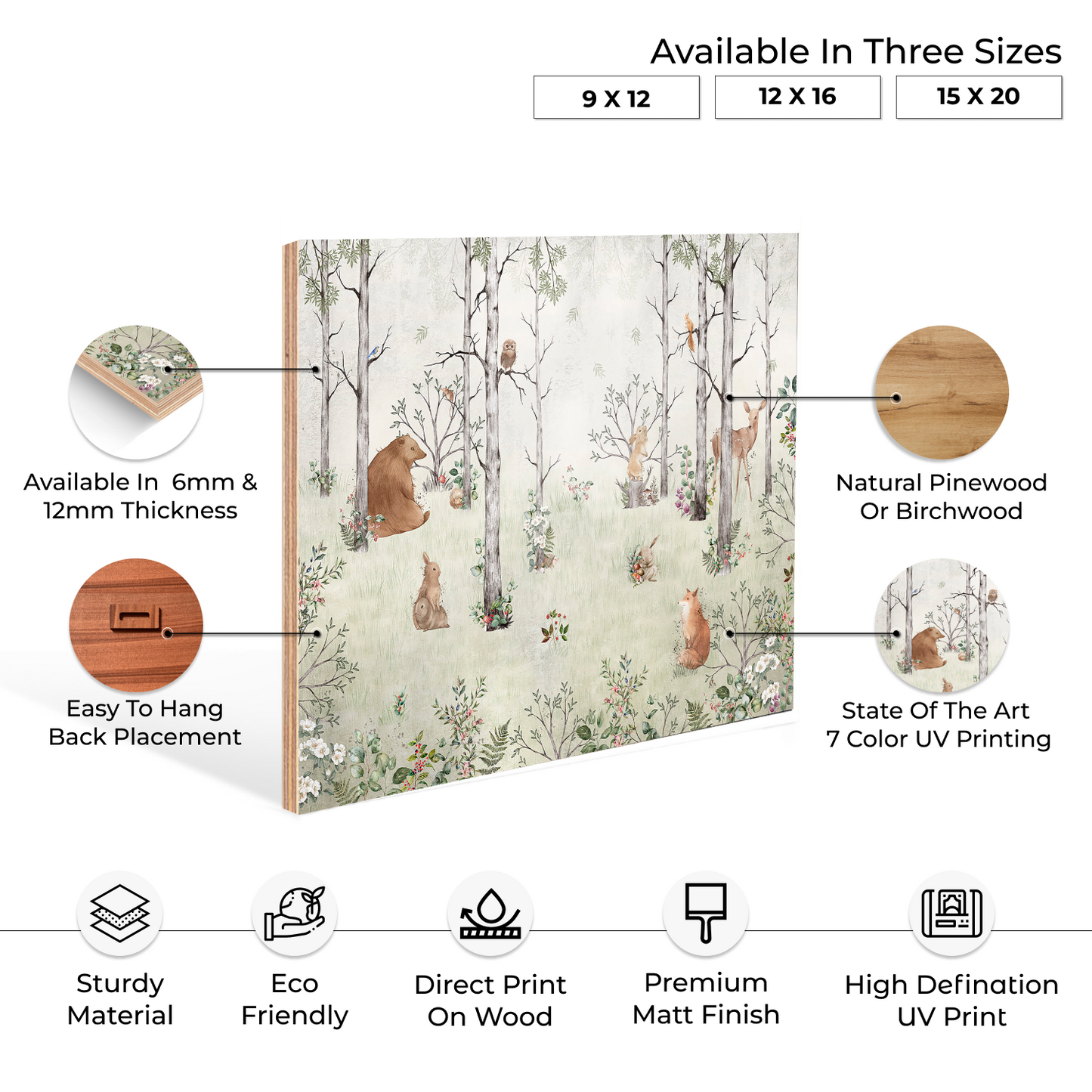 Jungle Theme Wood Print Wall Art