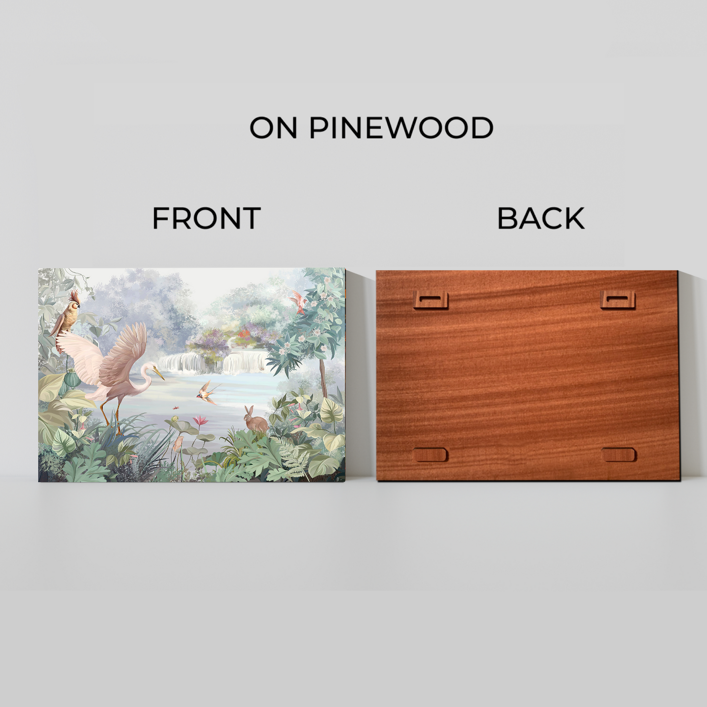 Beautiful Nature With Animals and Birds Wood Print Wall Art
