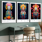 Set Of 3 Calm, Content, Receptive Spiritual Yoga Studio Wood Print Wall Art