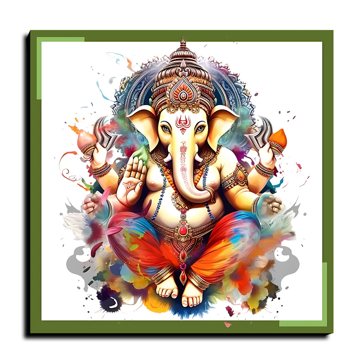 Ganesh Ji Idol Colorful Wood Print Wall Art