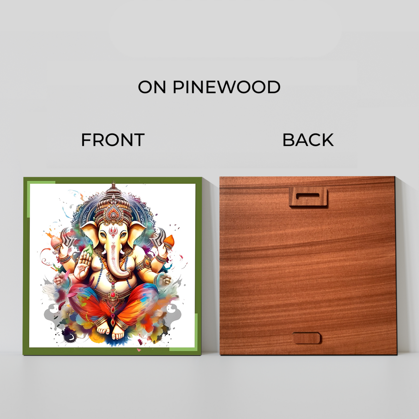 Ganesh Ji Idol Colorful Wood Print Wall Art