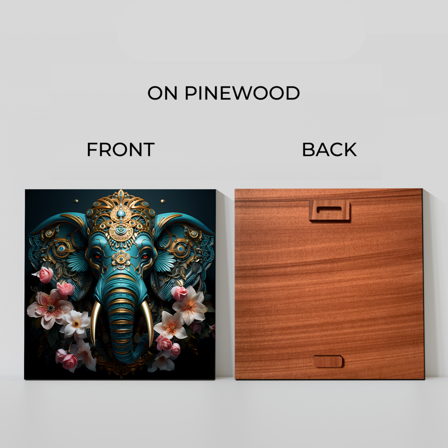 Elephant 3D Wood Print Wall Art