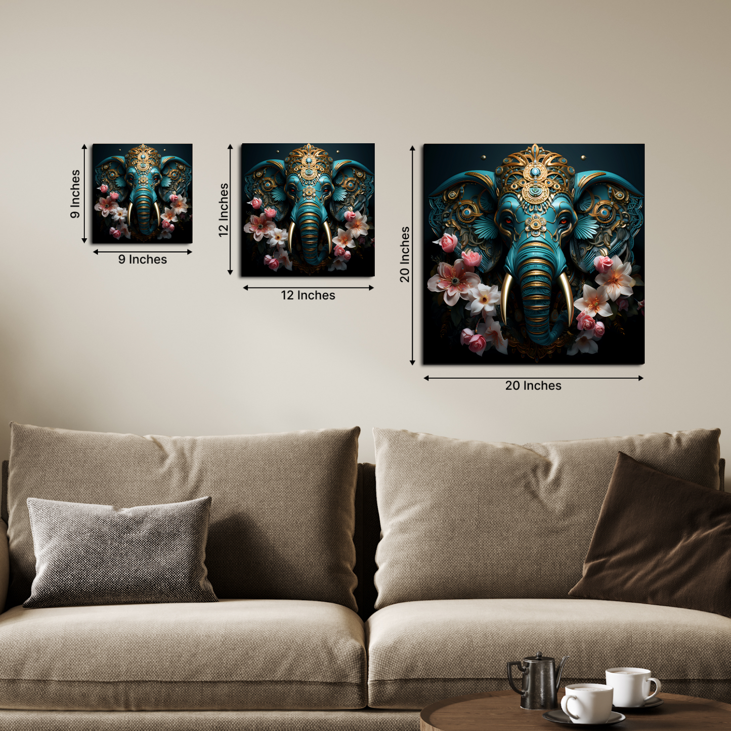Elephant 3D Wood Print Wall Art