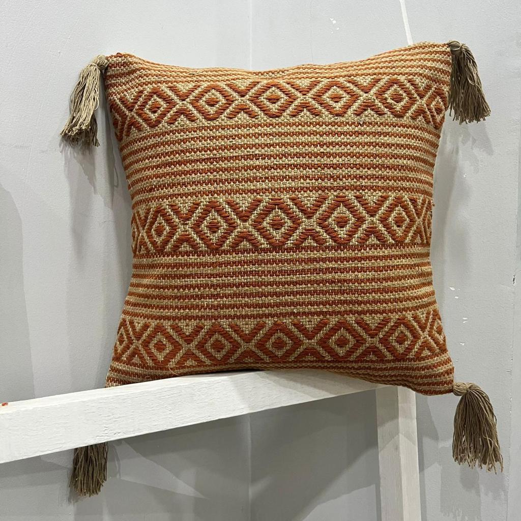 Orange Fluffy Throw Cushion Cover
