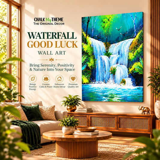 Waterfall Good Luck Wall Art Luxury Painting