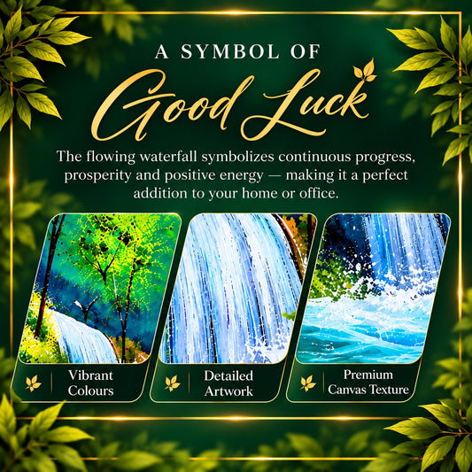 Waterfall Good Luck Wall Art Luxury Painting