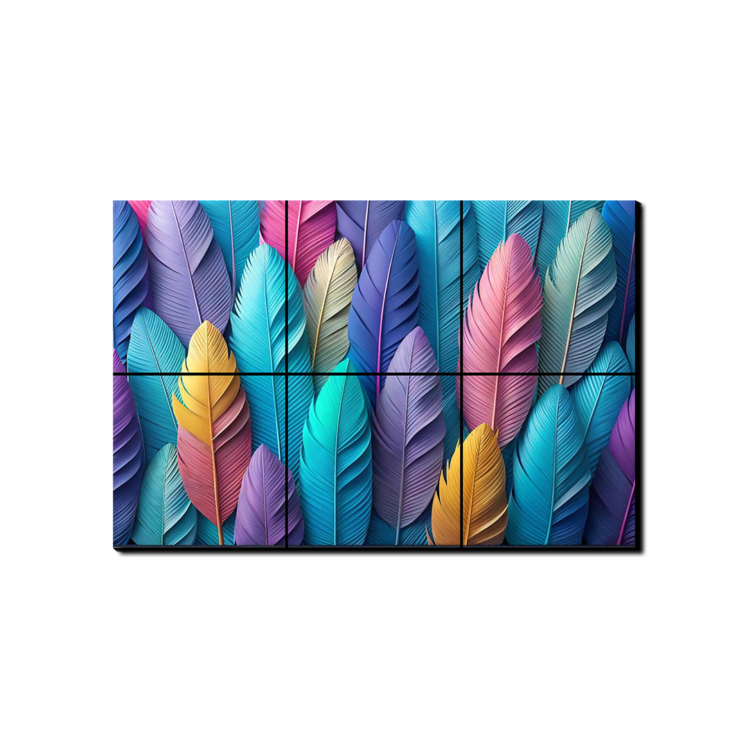 Colorful Feathers Luxury Wall Tiles Set