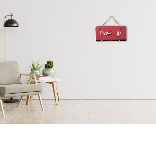 Up Key and Mask Holder With 3 Hooks For Personalization