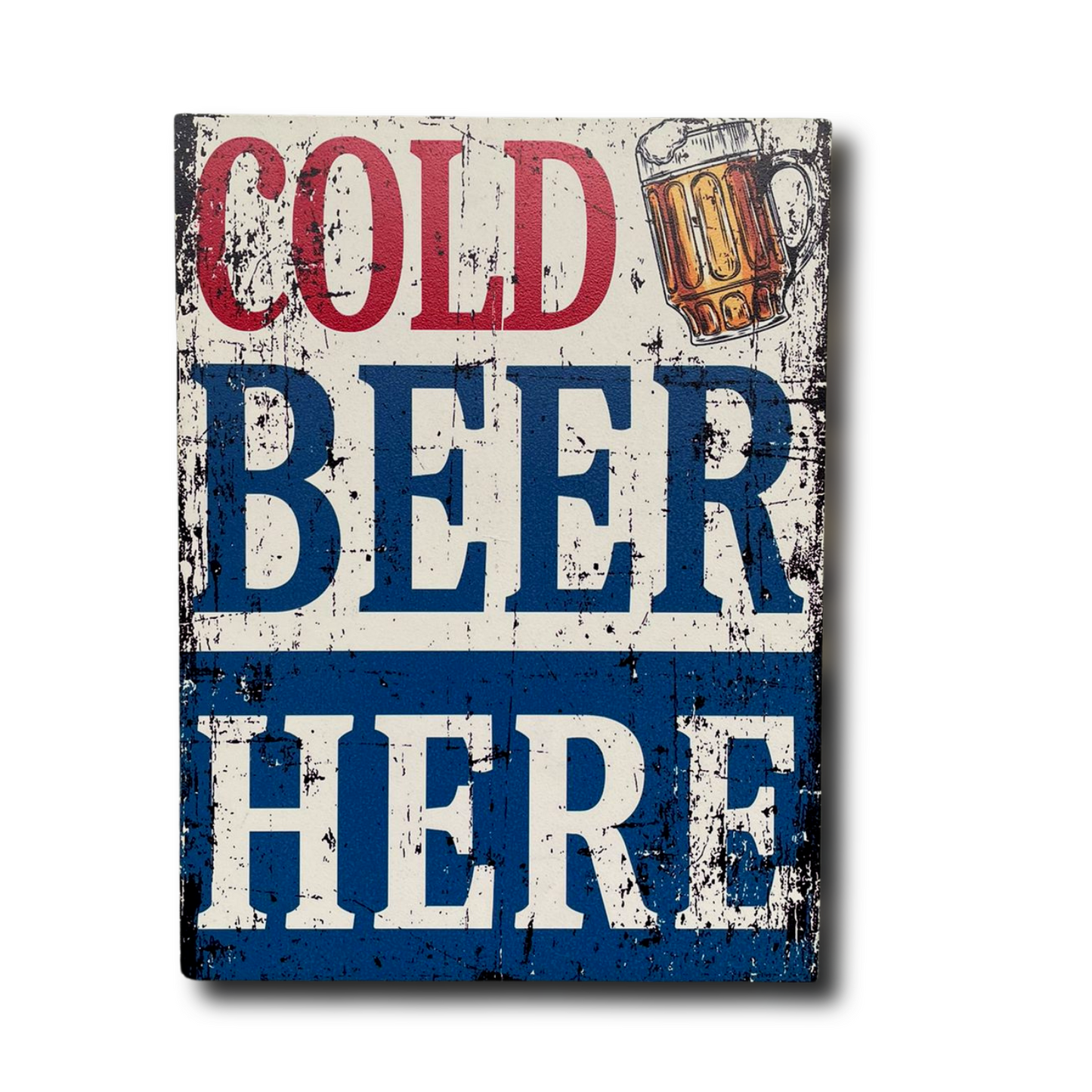 Cold Beer Here Rustic Wooden Sign Board Wall Art