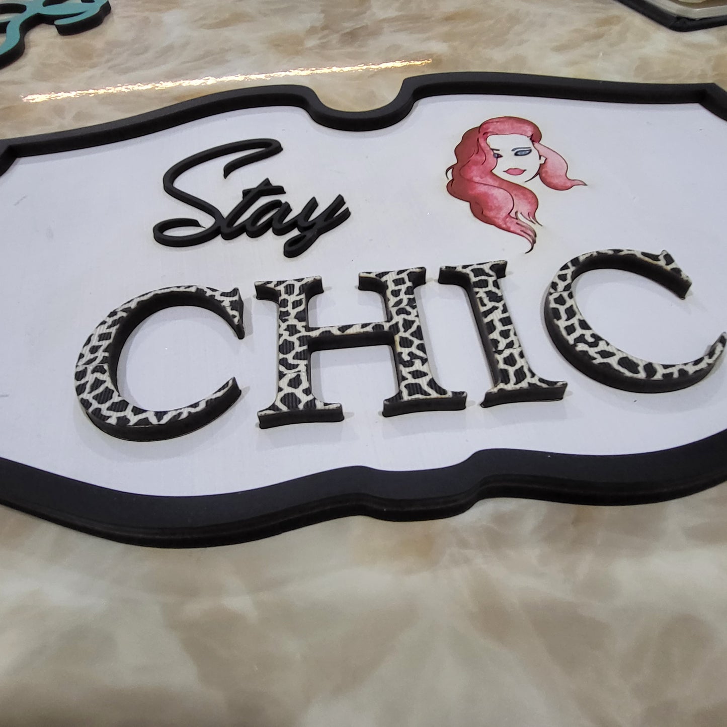 3D Wooden Framed Stay Chic Wall Décor Art For Personalization