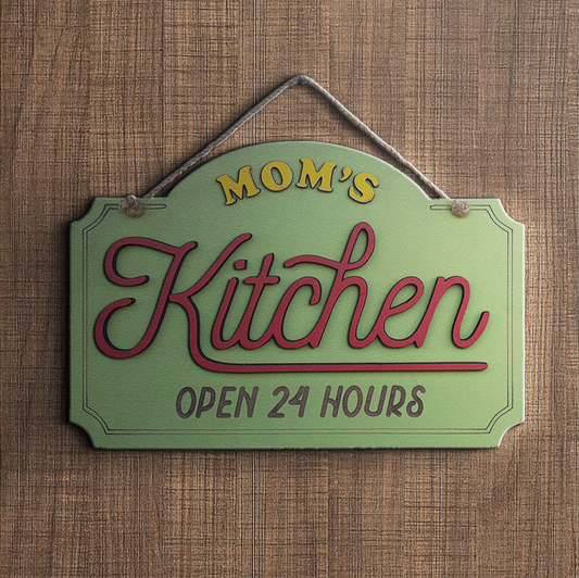 Mom's Kitchen Wooden Wall Hanging