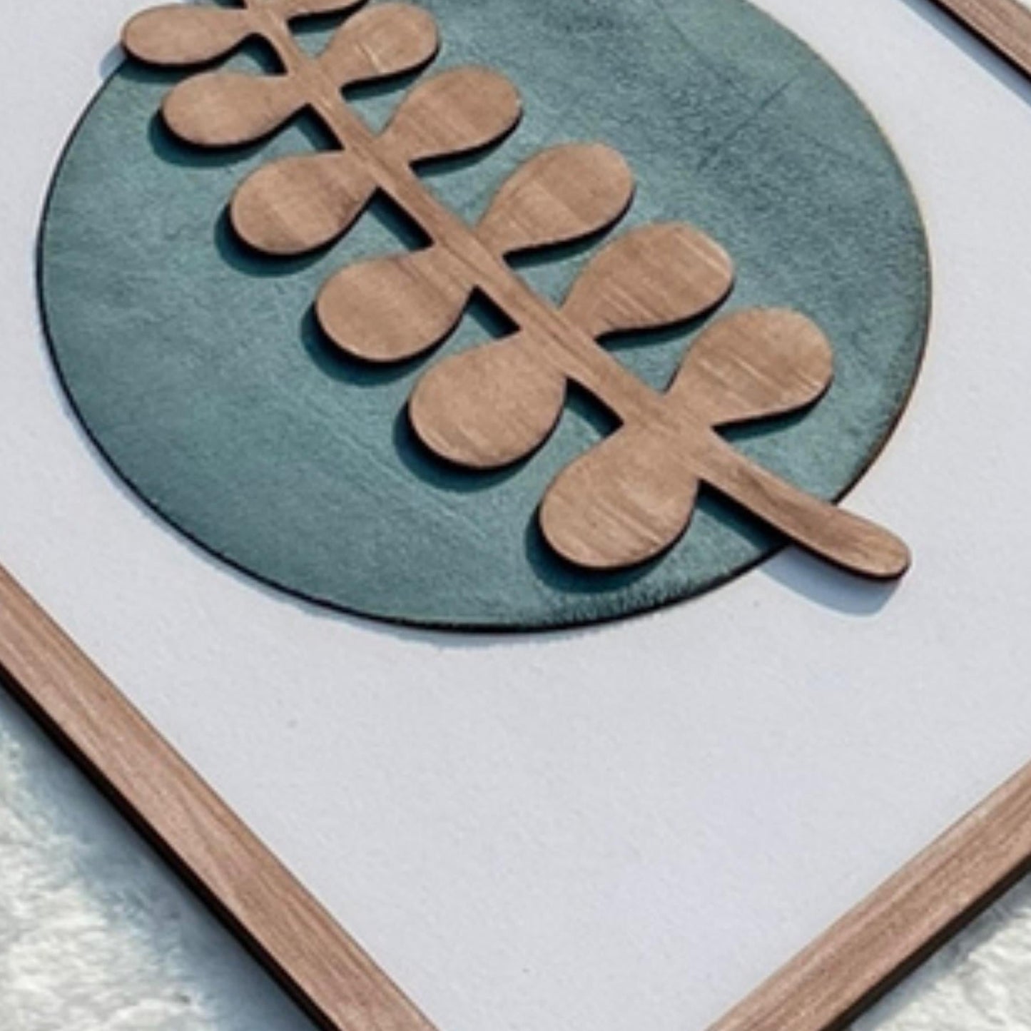 Botanical Modern Wooden Wall Frame Art Blue