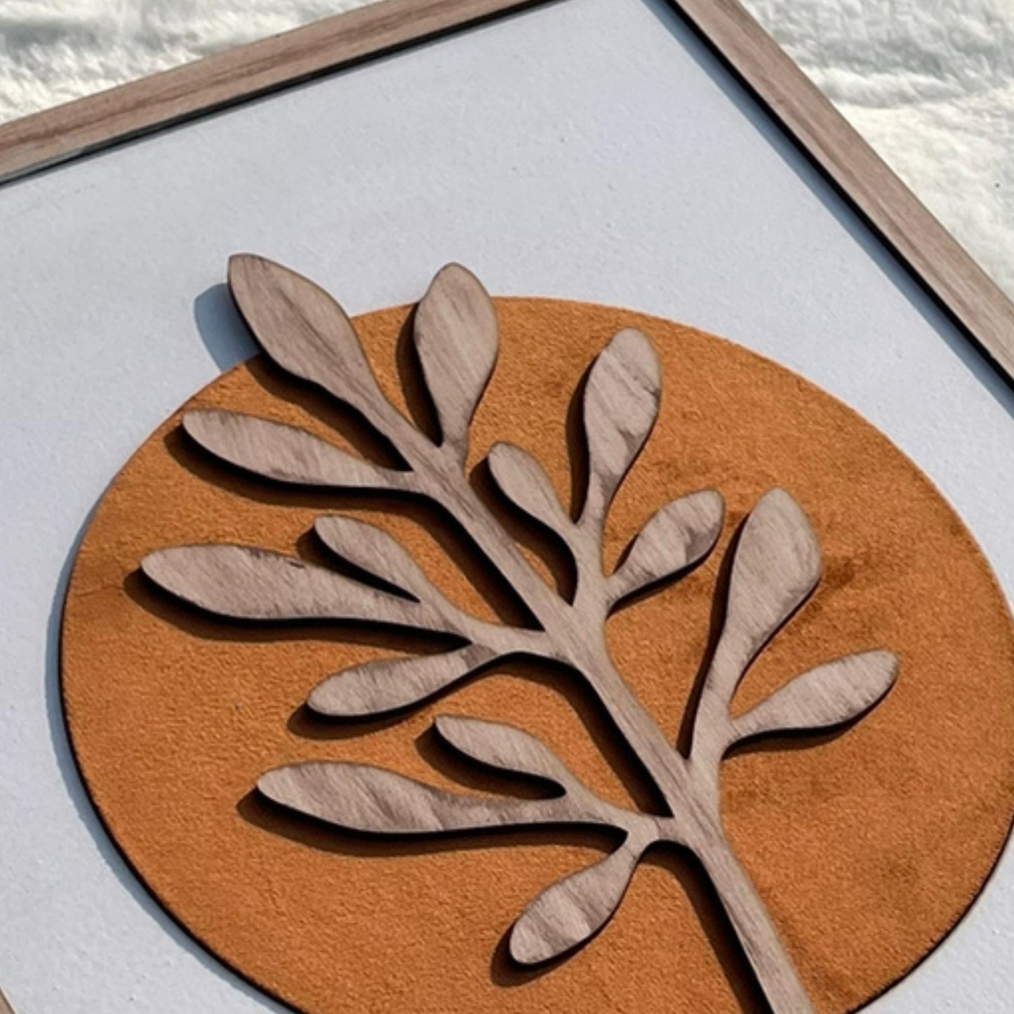 Botanical Modern Wooden Wall Frame Art Blue