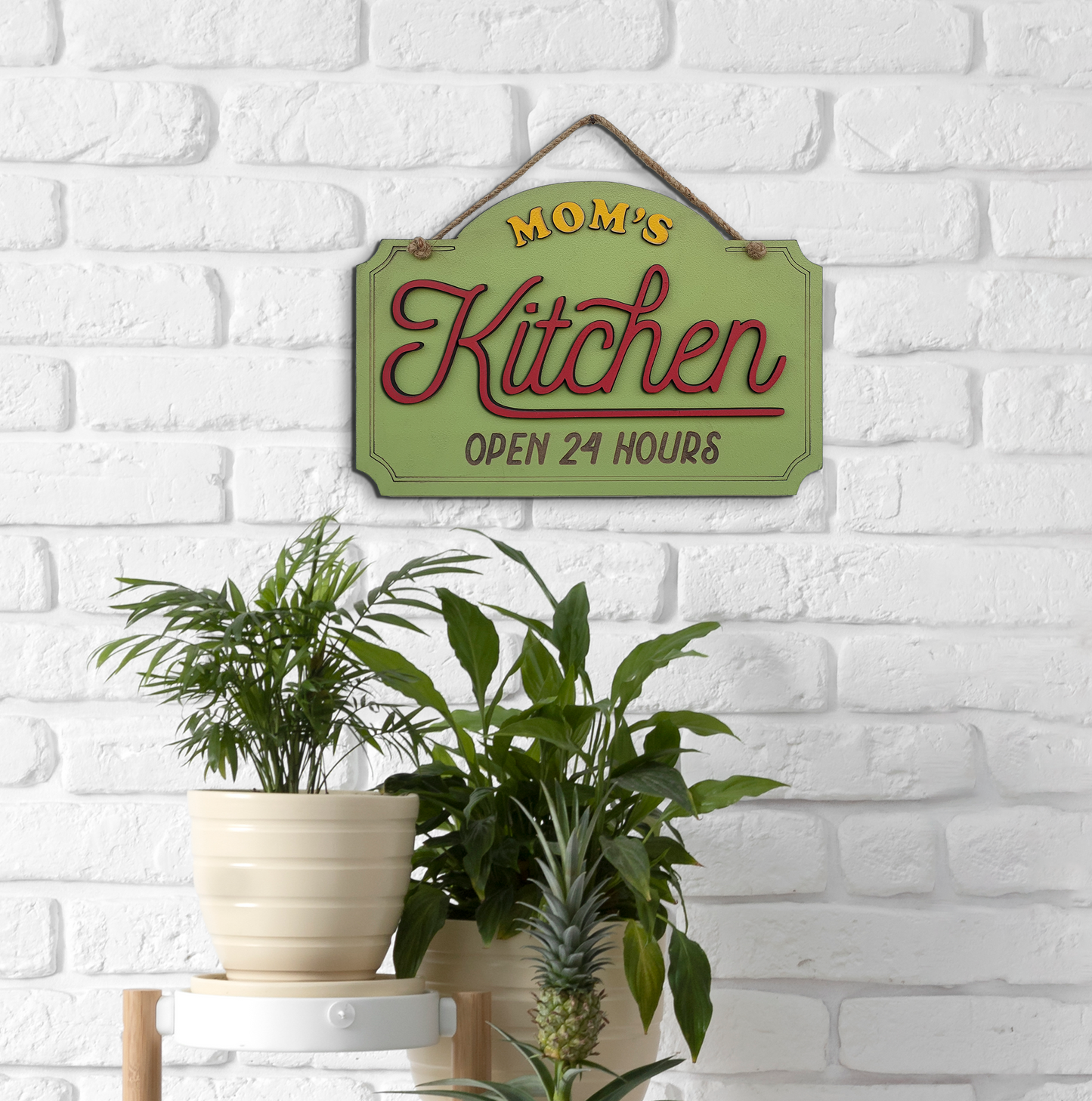 Mom's Kitchen Wooden Wall Hanging