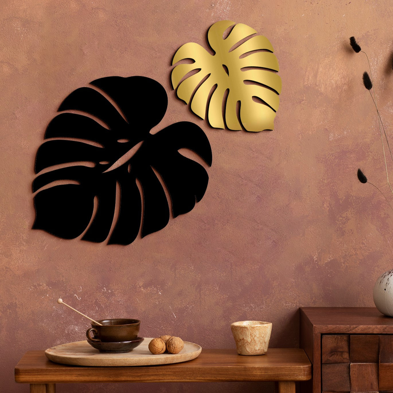 Palm Leaves Wall Hanging Décor Art Set of 2