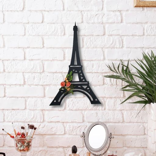 3D Eiffel Tower With Red Roses Wooden Wall Art
