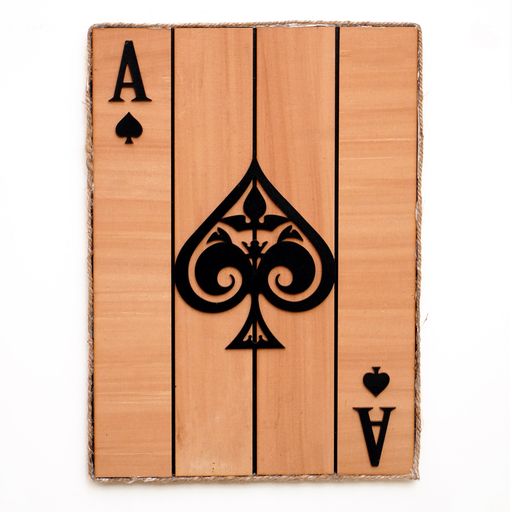 Wooden Ace of Spade Wall Art