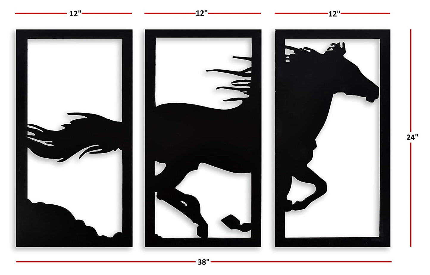 3D Horse Wall Hanging Set of 3