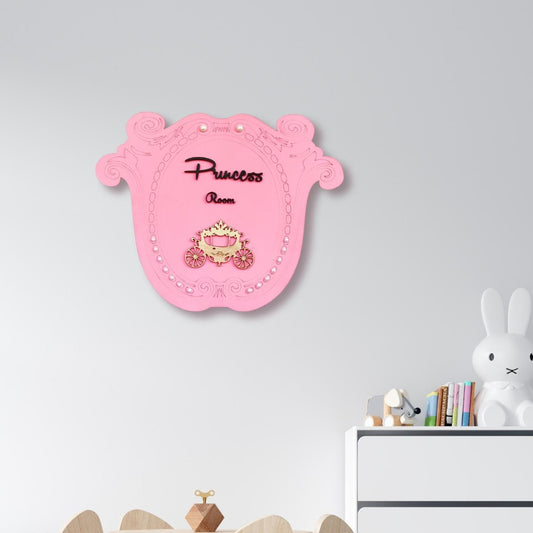 Royal Princess Room Wooden Wall Signage 14 X 11 Inches - Pink