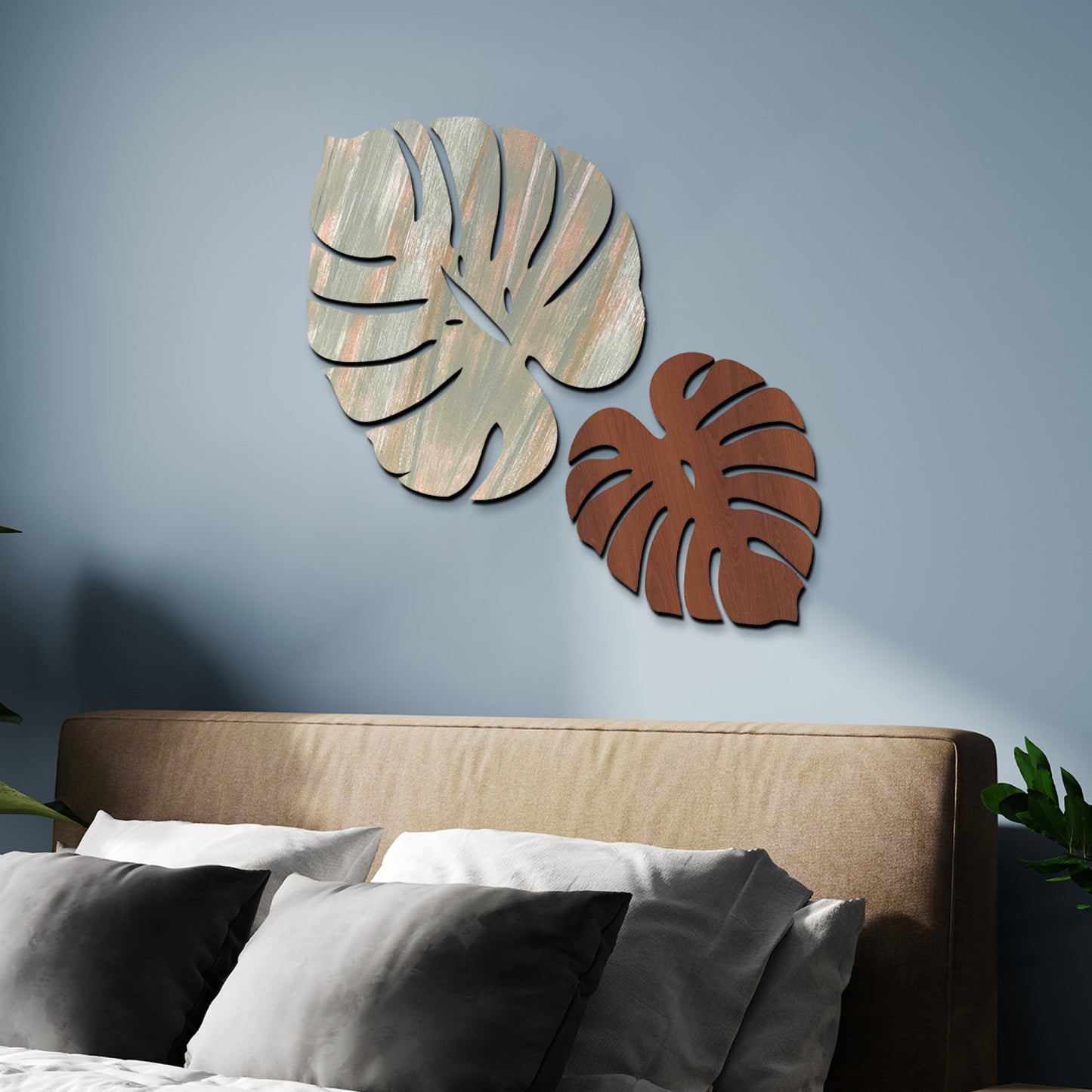 Palm Leaves Wall Hanging Décor Art Set of 2