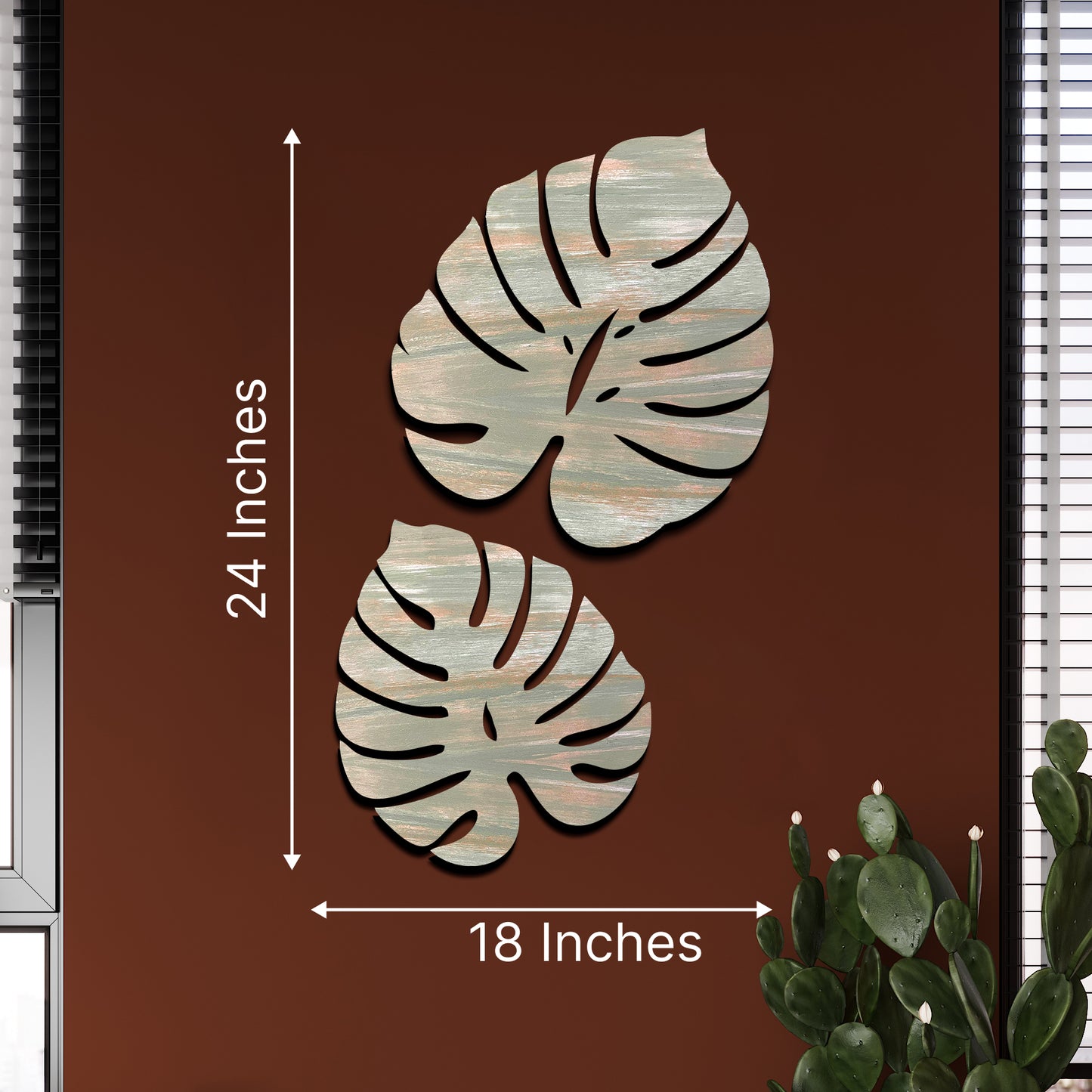 Palm Leaves Wall Hanging Décor Art Set of 2