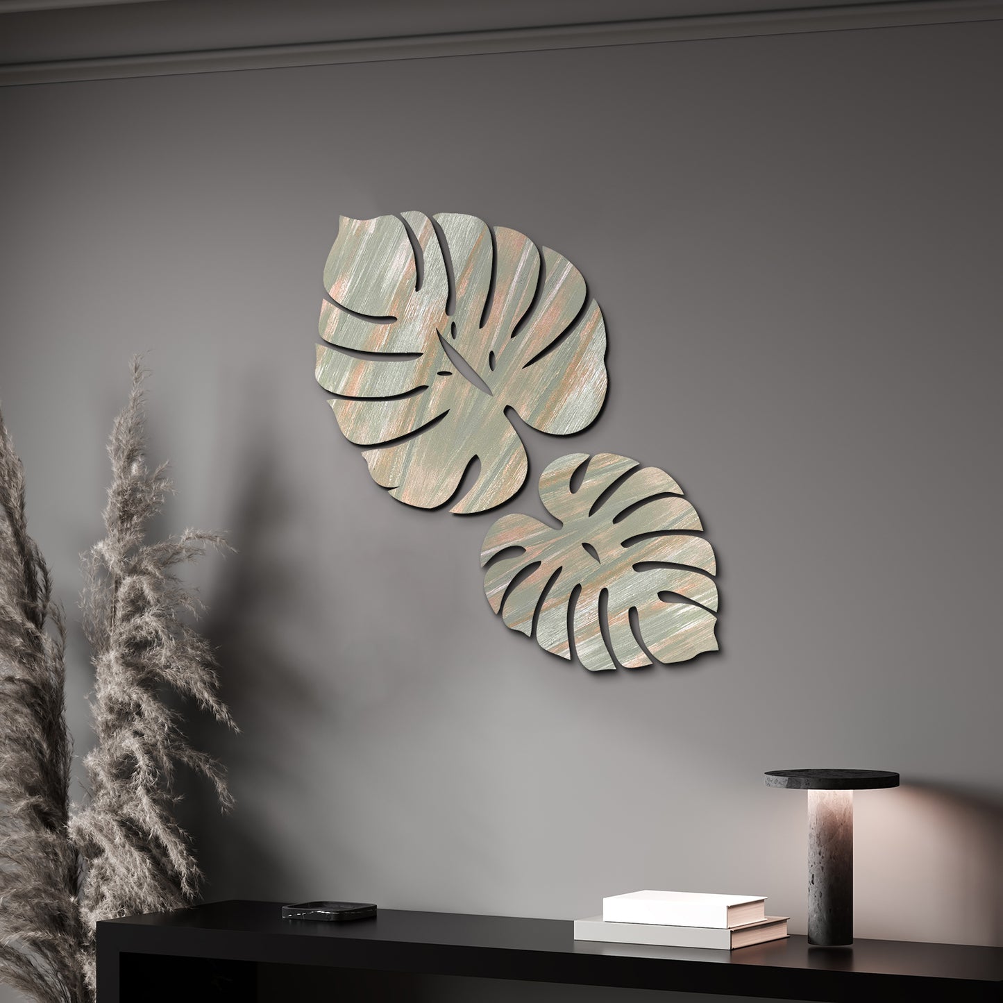 Palm Leaves Wall Hanging Décor Art Set of 2