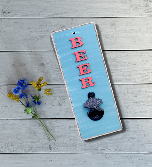 Beer Opener Rustic Blue