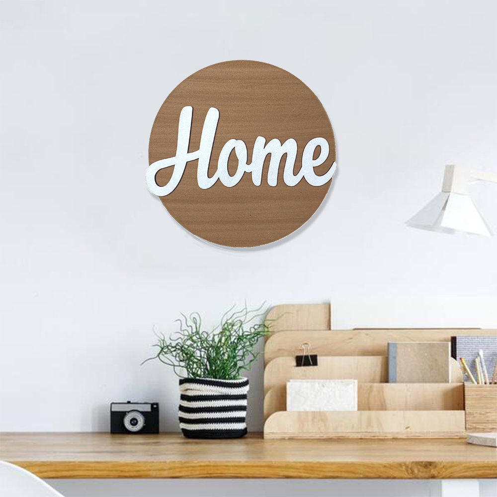 Home 3D Circle Wall Art With Sturdy Base and 3D Letters