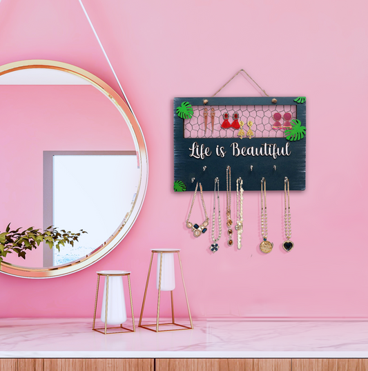 Multipurpose Life is Beautiful Wooden Hanging Wall Art For Home Decoration