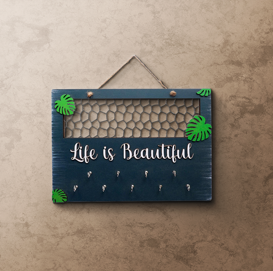 Multipurpose Life is Beautiful Wooden Hanging Wall Art For Home Decoration
