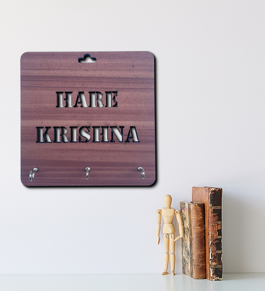 Idol Hare Krishna Wooden Key Holder
