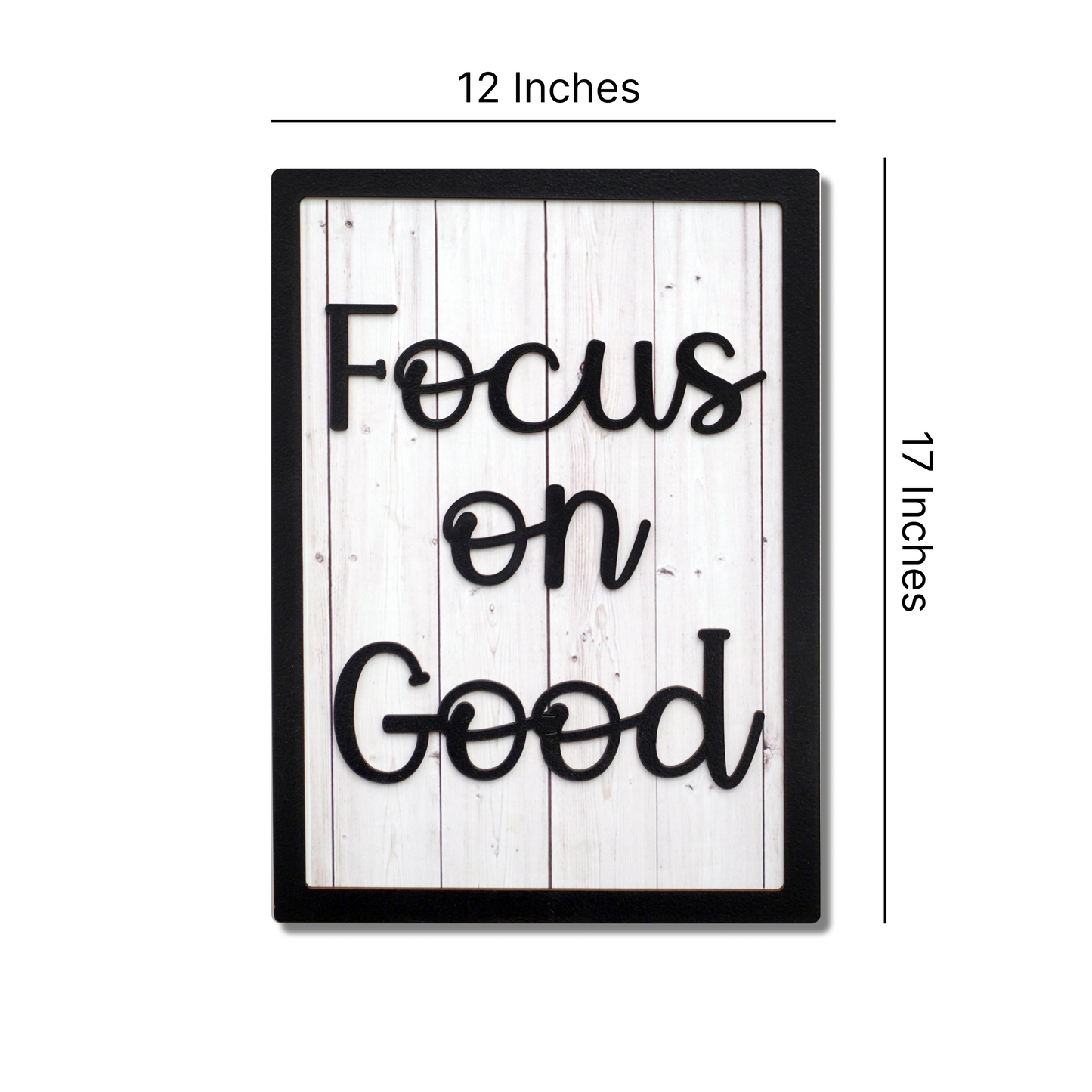 FOCUS ON GOOD Motivational Quote Wooden Frame Art