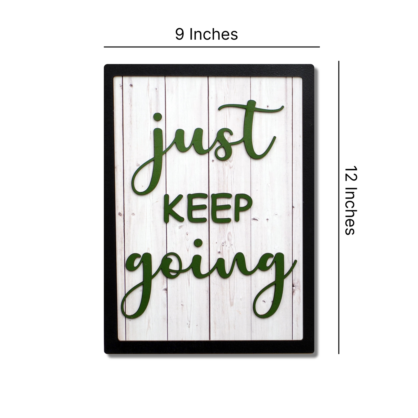 JUST KEEP GOING Motivational Wooden Frame Wall Art