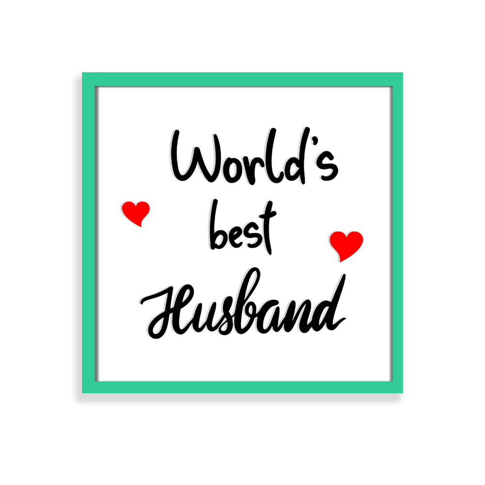 WORLD'S BEST HUSBAND Quote Wooden Frame Wall Hanging