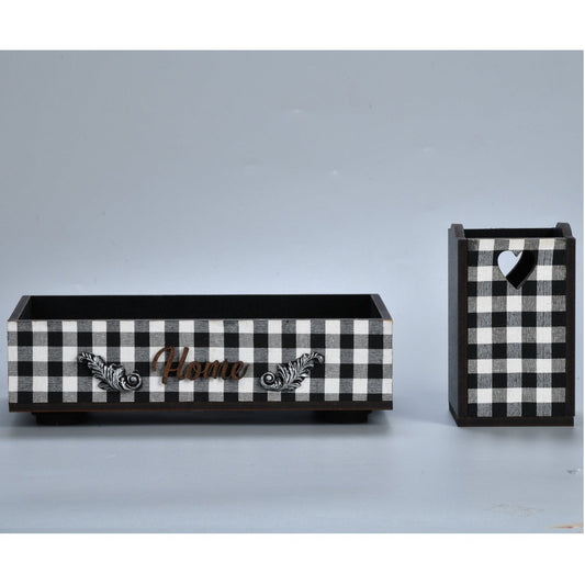 Buffalo Print Multipurpose Storage Tray and Holder Black and White