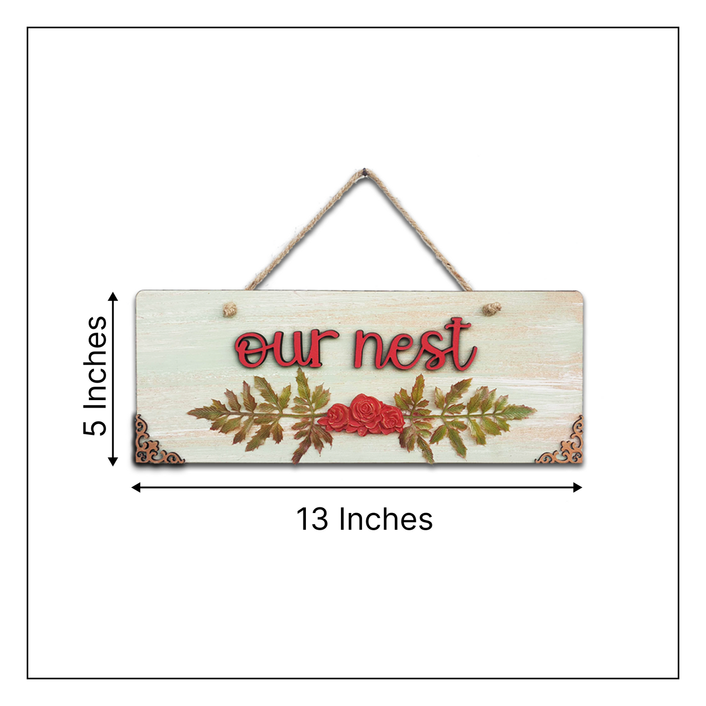 Our Nest Quote Rustic Vintage Wooden Door or Wall Hanging