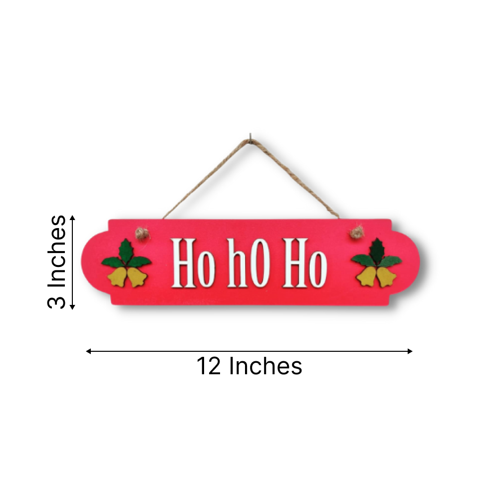 Set of 2 Merry Christmas and Hohoho Quote Hanging Decoration
